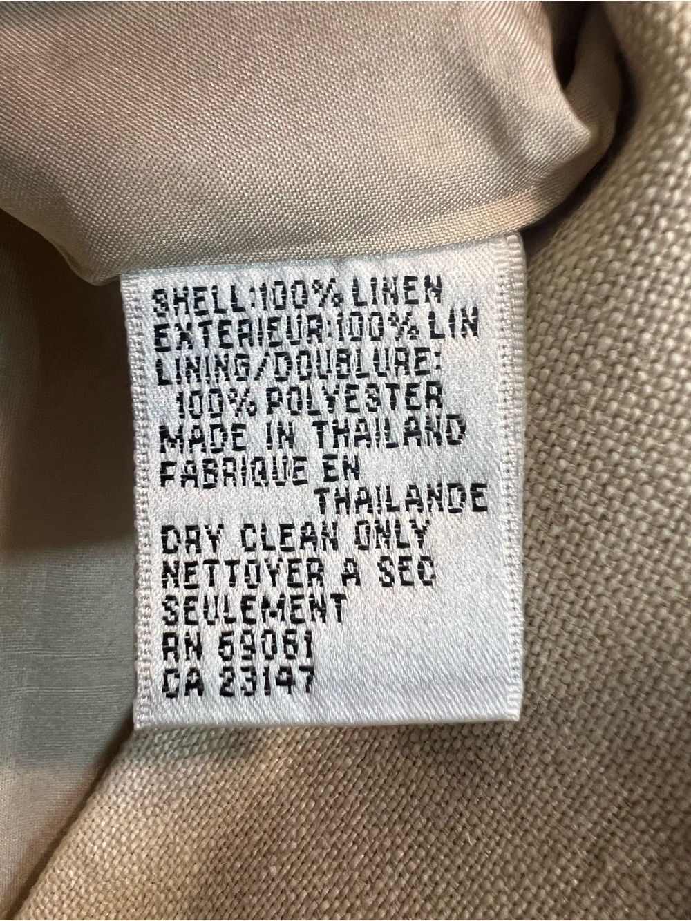 Talbots 100% Linen Blazer Jacket Womens Size 6 Beige Tan Two Button Career Class - Picture 5 of 6
